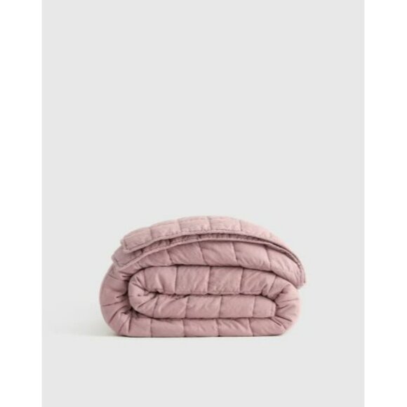 NWT Quince European Linen Box Quilt – King, Dusty Mauve (No Shams) - Picture 1 of 5